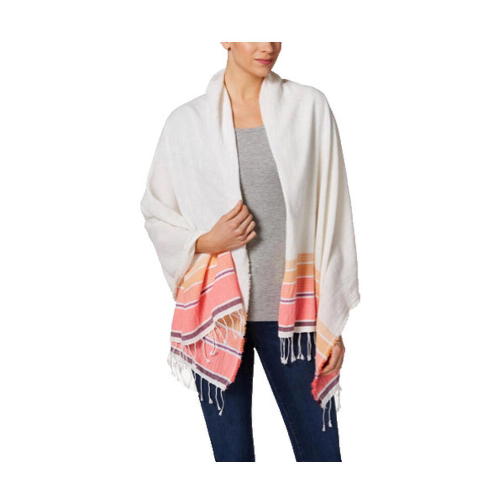 NWT Collection XIIX Coral Striped Beach Swim Pool Cover-Up Wrap Scarf OS